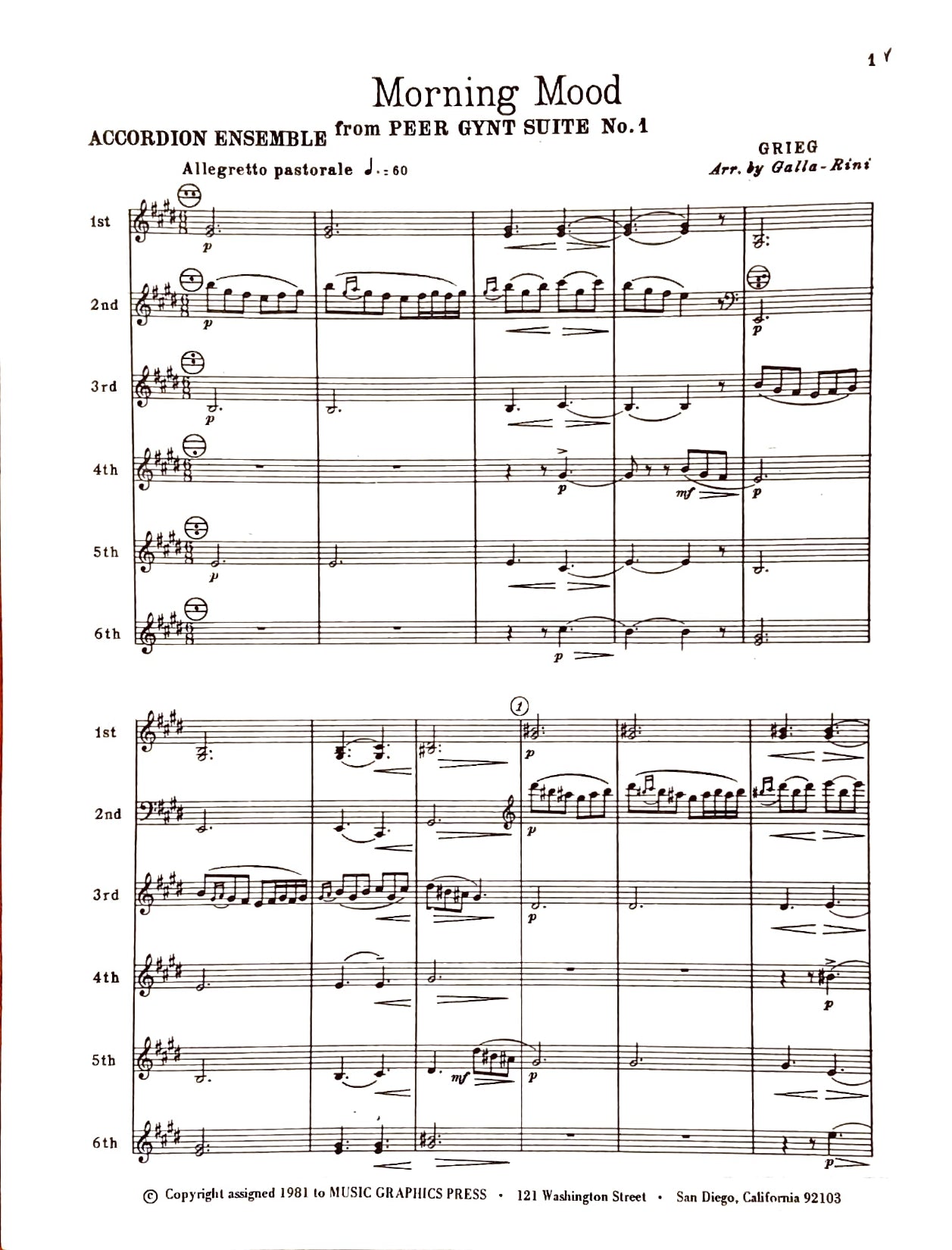 Morning Mood from Peer Gynt Suite No. 1, Op. 46