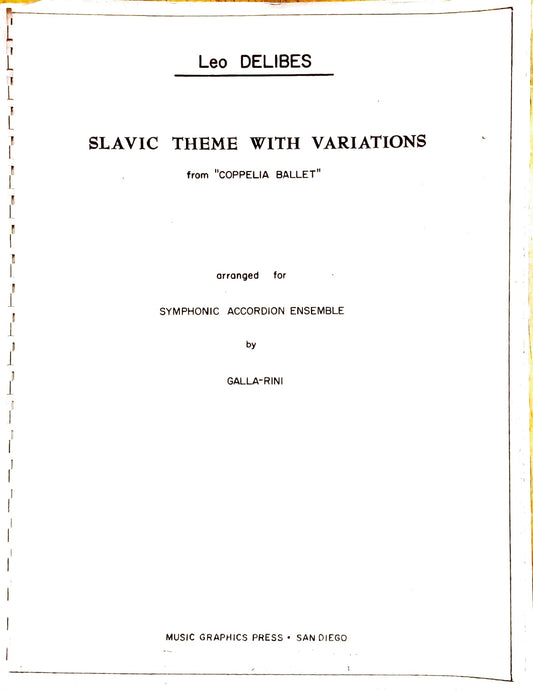 Slavic Theme With Variations  (from Coppélia Ballet)