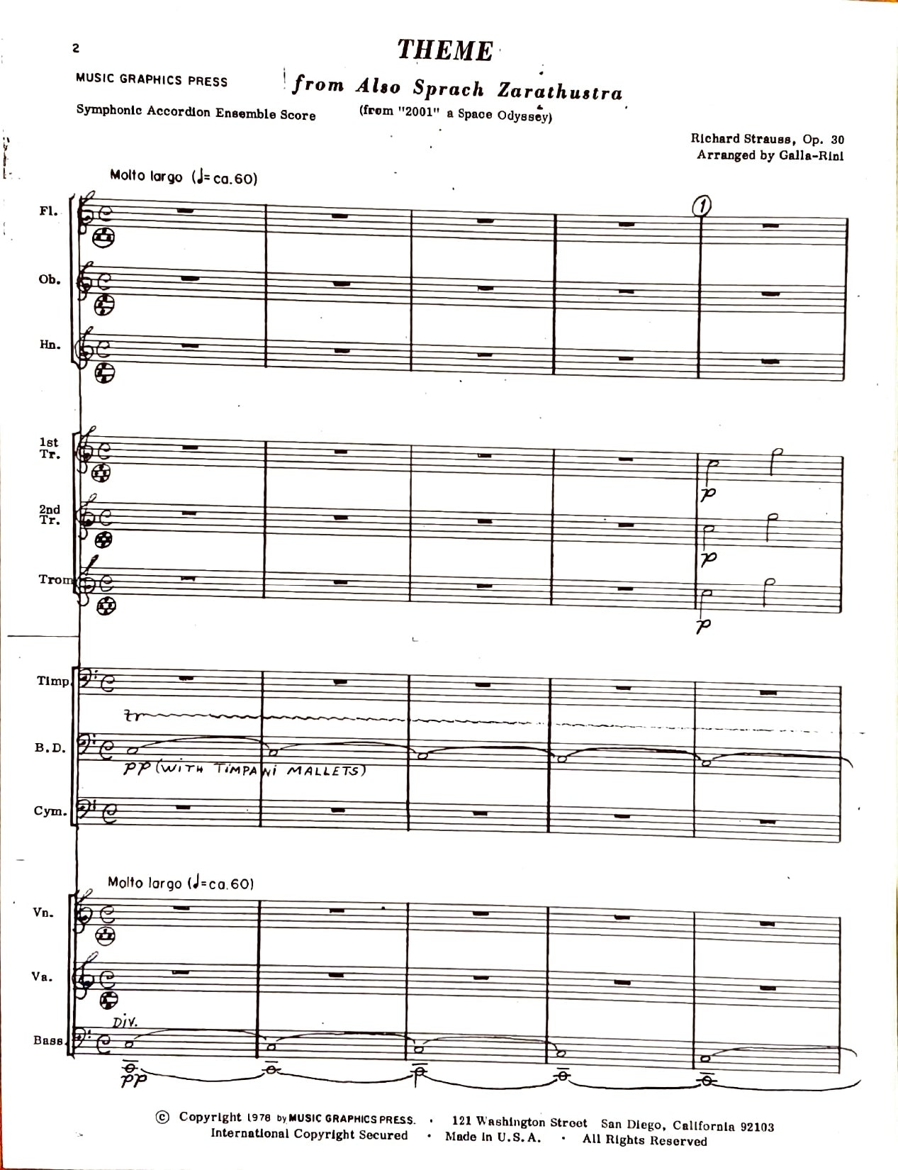 Theme from 'Also Sprach Zarathustra' Op. 30 (2001 A Space Odyssey)