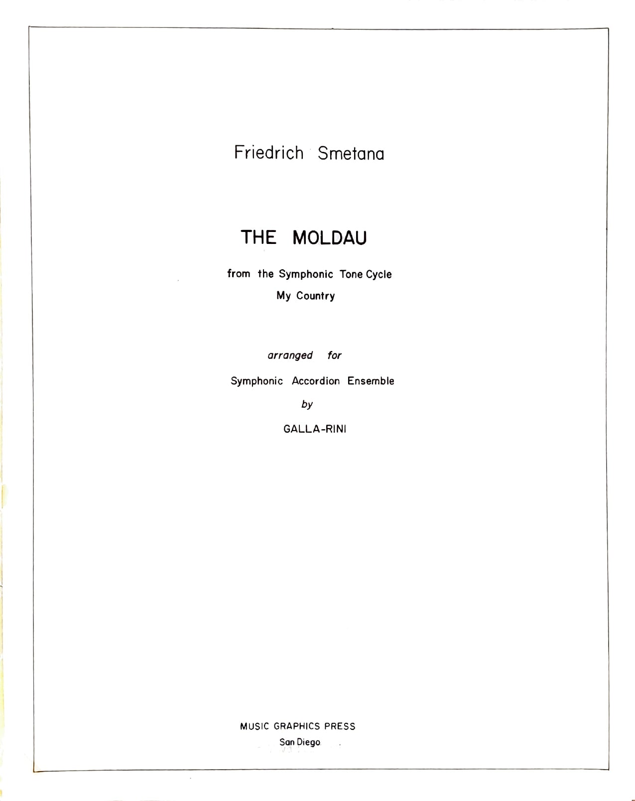 The Moldau (Vltava) from the Symphonic Tone Cycle My Country
