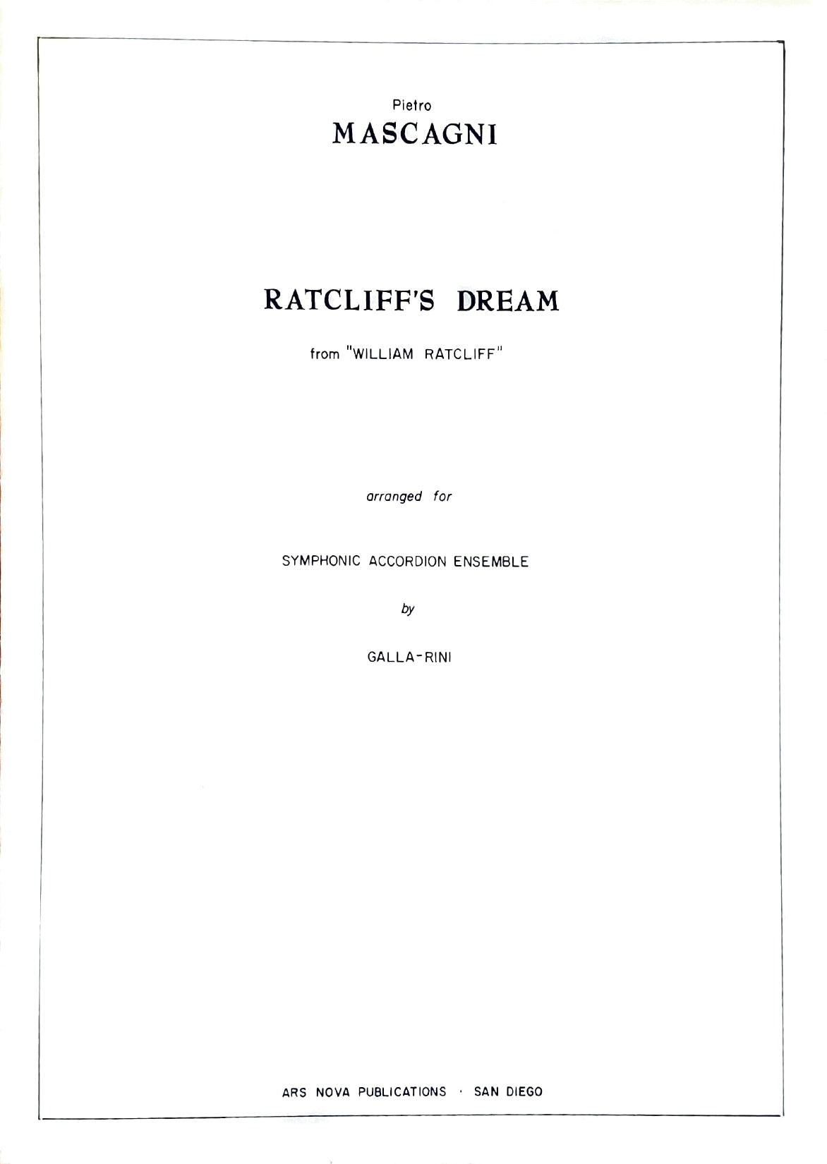 Ratcliff's Dream from Wilhelm Ratcliff