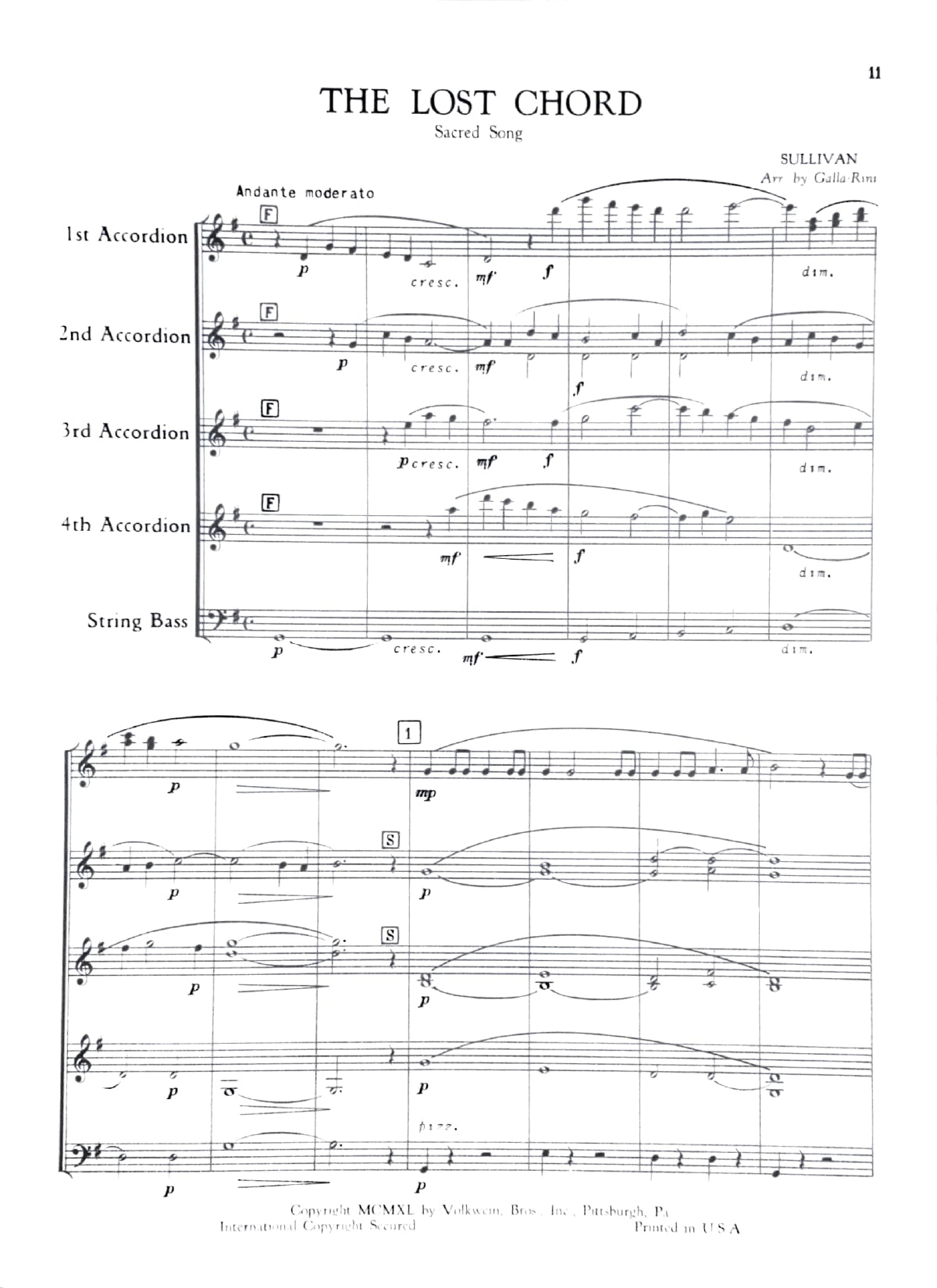 The Lost Chord, Sacred Song (Ensemble)