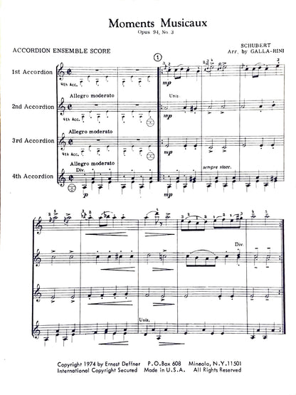 Moments Musicaux Opus 94, No. 3 (Ensemble)