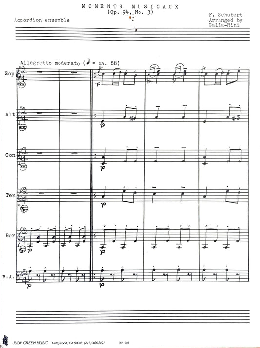 Moment Musicale, Op. 94, No. 3 (accordion ensemble)
