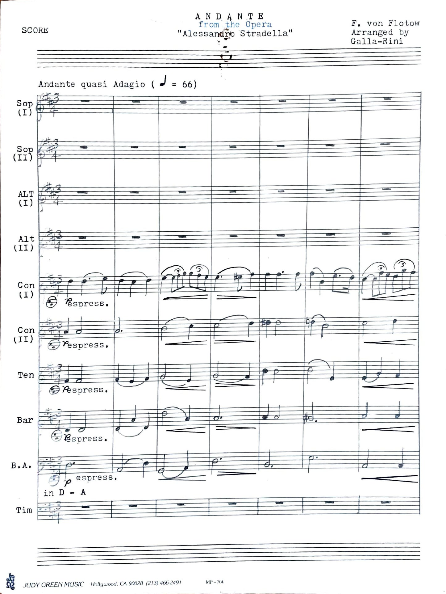 Andante from the Opera 'Alessandro Stradella'