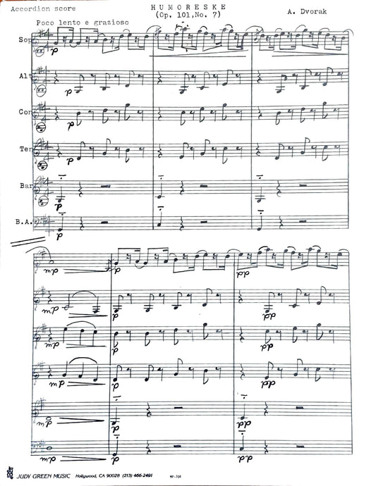 Humoreske (Op. 101, No. 7) (accordion ensemble)