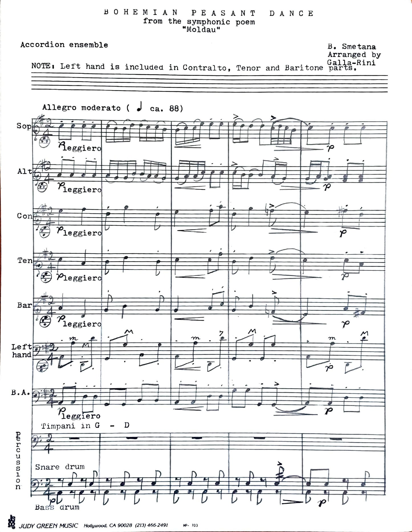 Bohemian Peasant Dance from the symphonic poem 'Moldau'