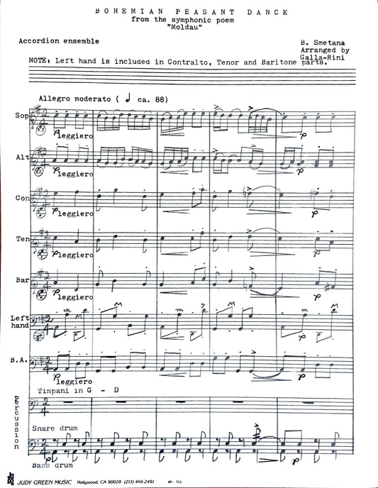 Bohemian Peasant Dance from the symphonic poem 'Moldau' (accordion ensemble)