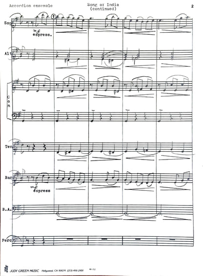 Song of India from 'Sadko' (accordion ensemble)
