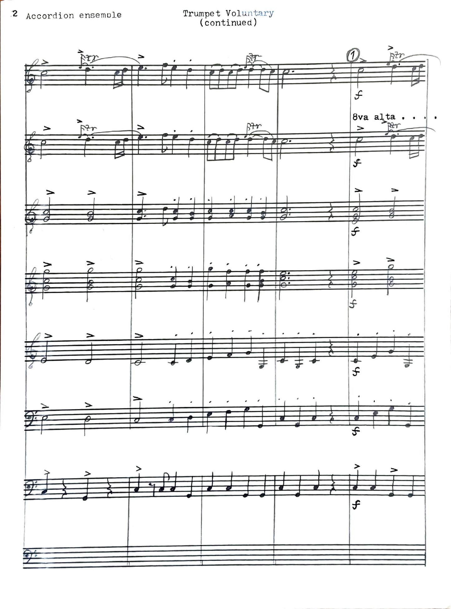 Trumpet Voluntary (from Prince of Denmark's March) (accordion ensemble)