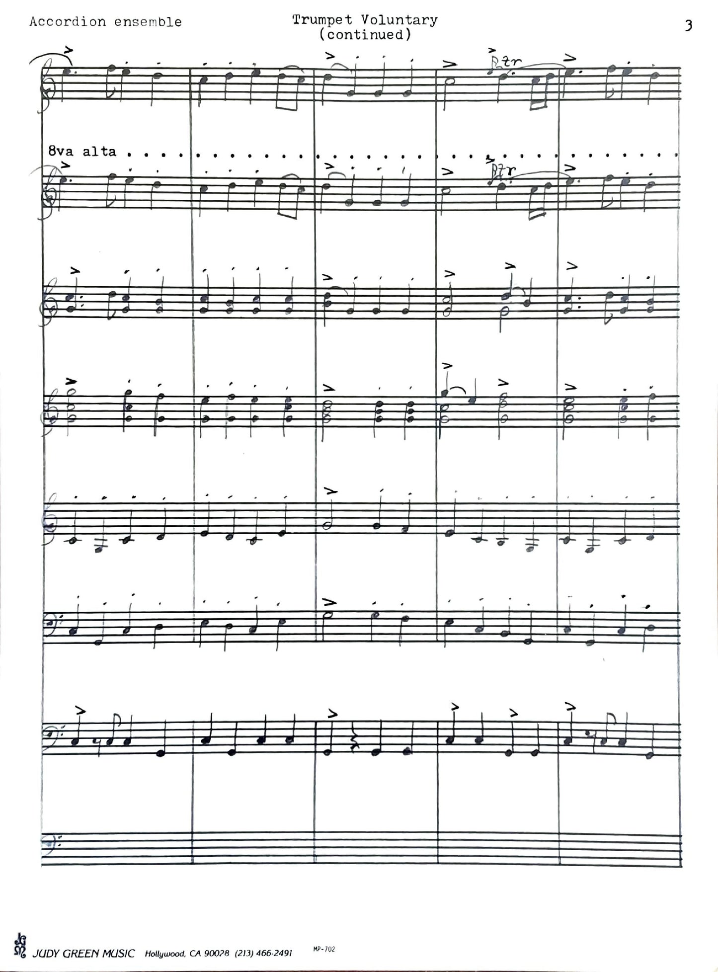 Trumpet Voluntary (from Prince of Denmark's March) (accordion ensemble)