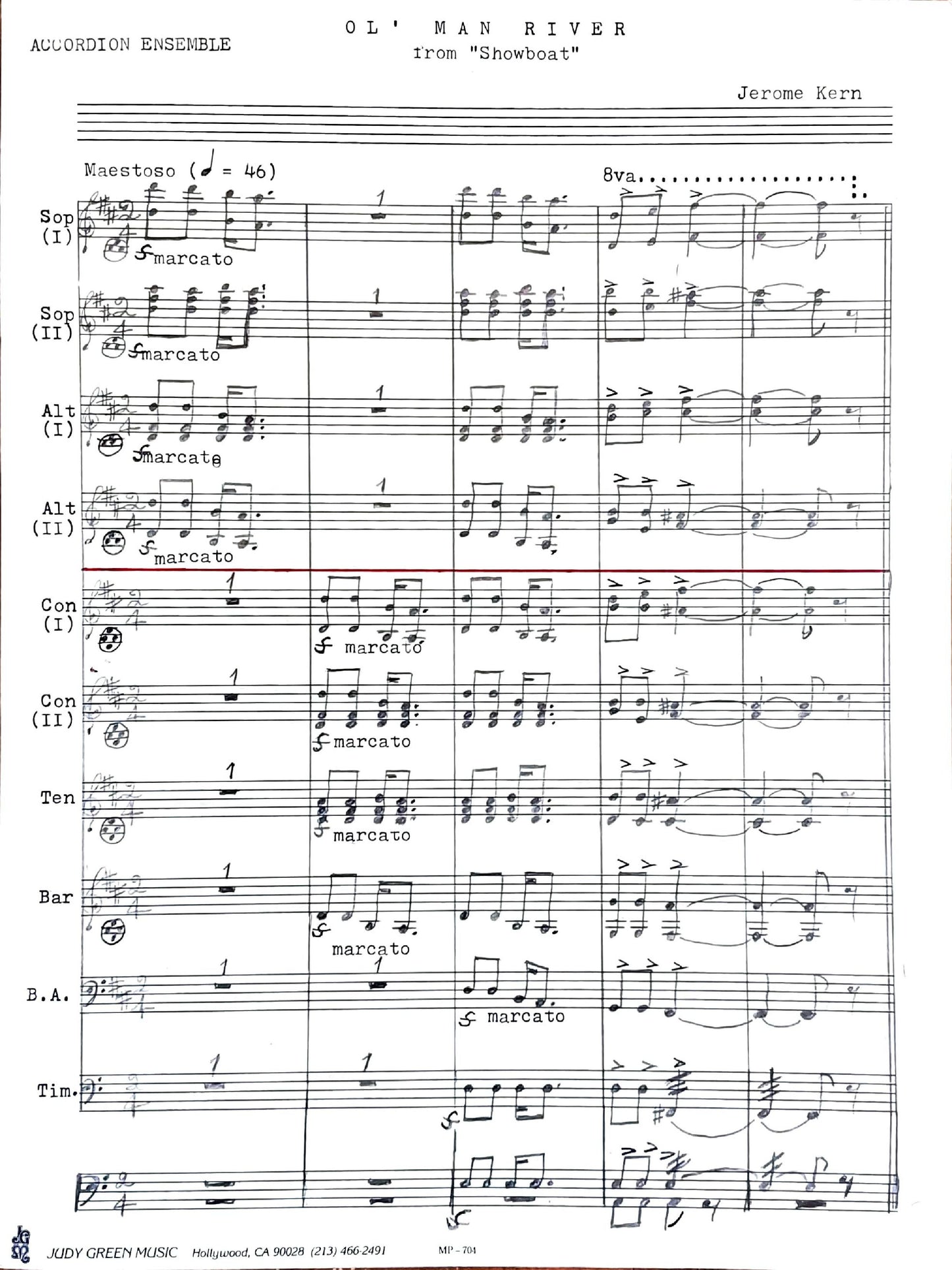 Ol' Man River from 'Showboat' (accordion ensemble)