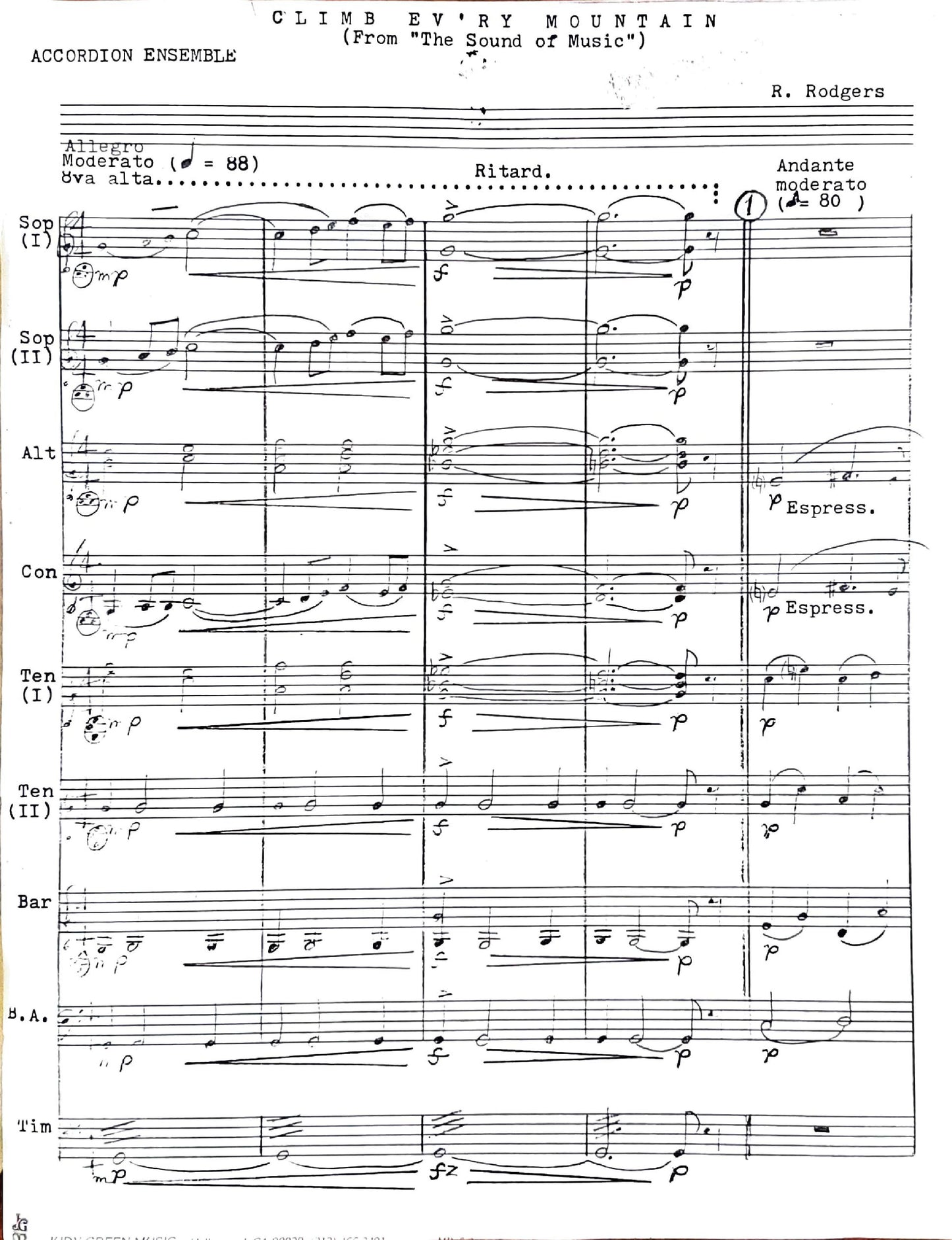 Climb Ev'ry Mountain (accordion ensemble)