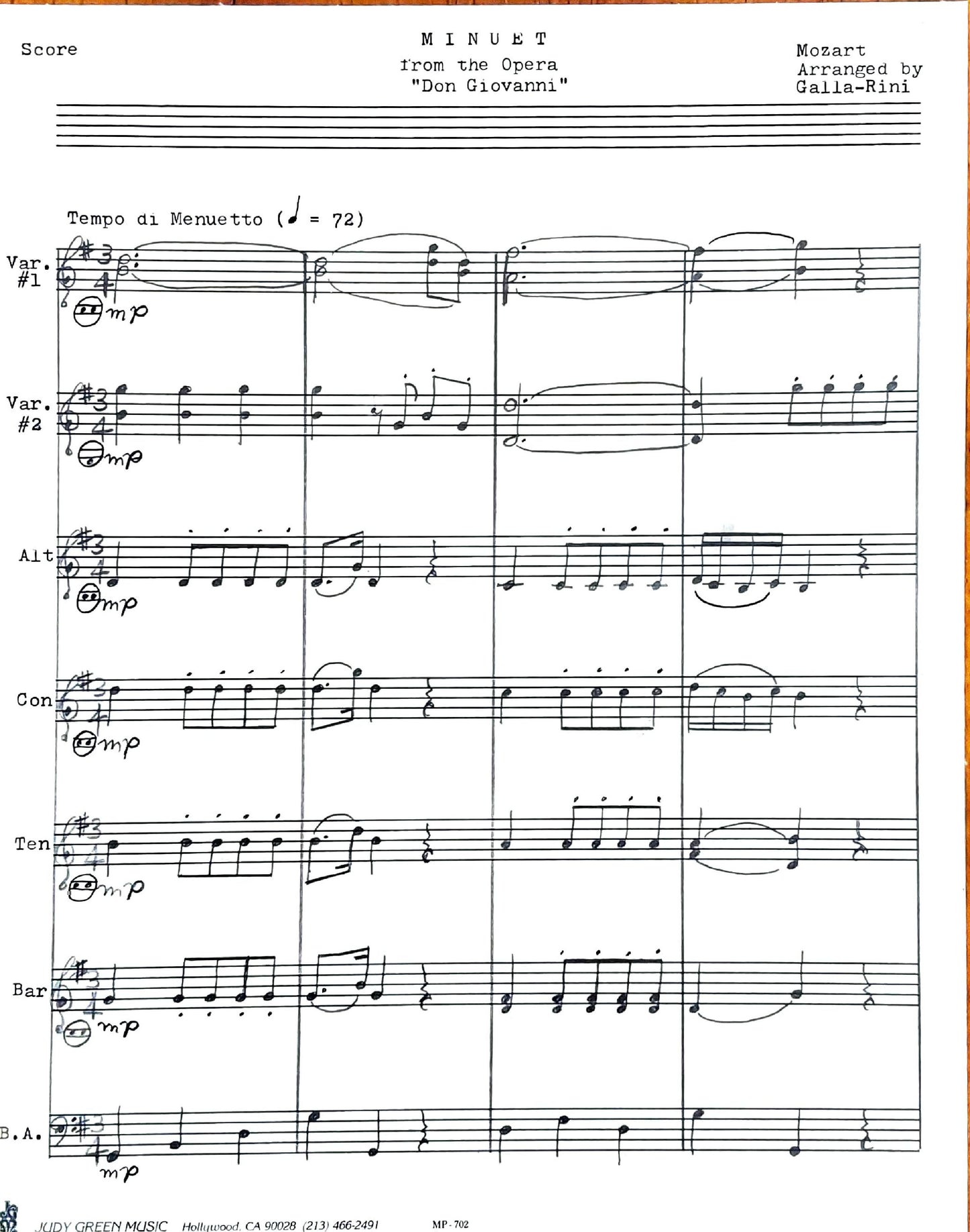 Minuet from the Opera 'Don Giovanni' (accordion ensemble)