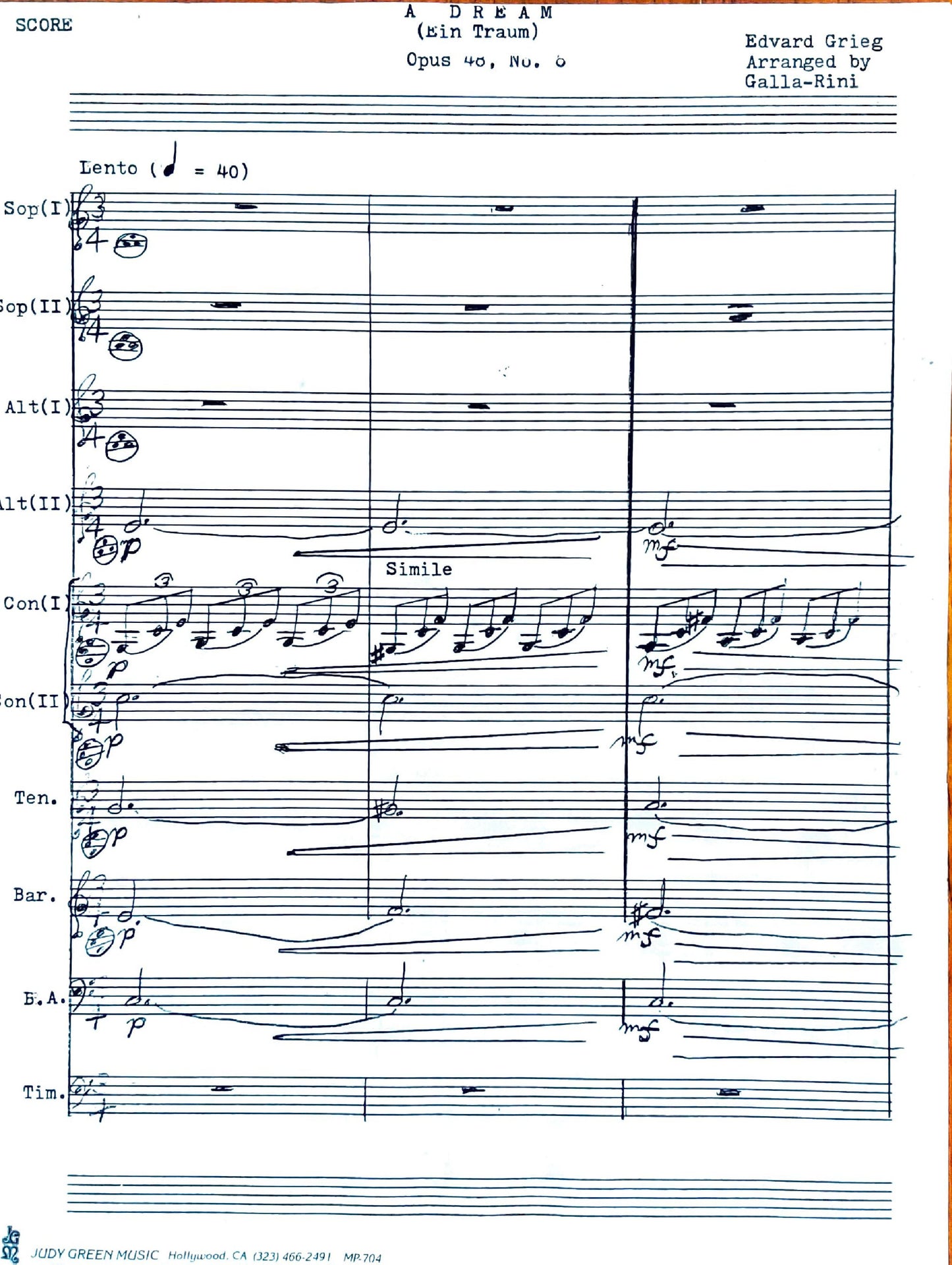 Ein Traum (A Dream), Op. 48 No. 6 (acordion ensemble)