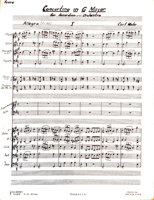 Concertino in G Major (accordion solo and orchestra)