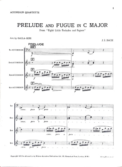 Prelude and Fugue in C Major from Eight Little Preludes and Fugues