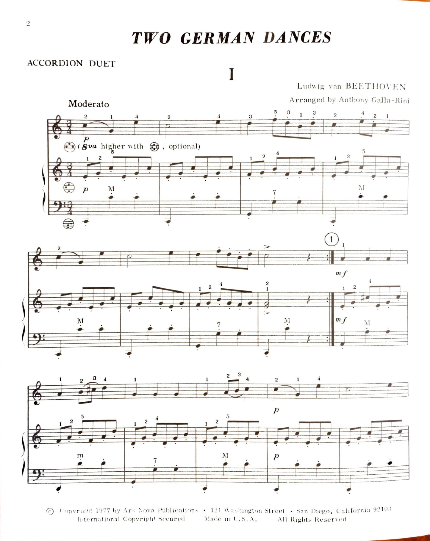 Two German Dances (Duet)