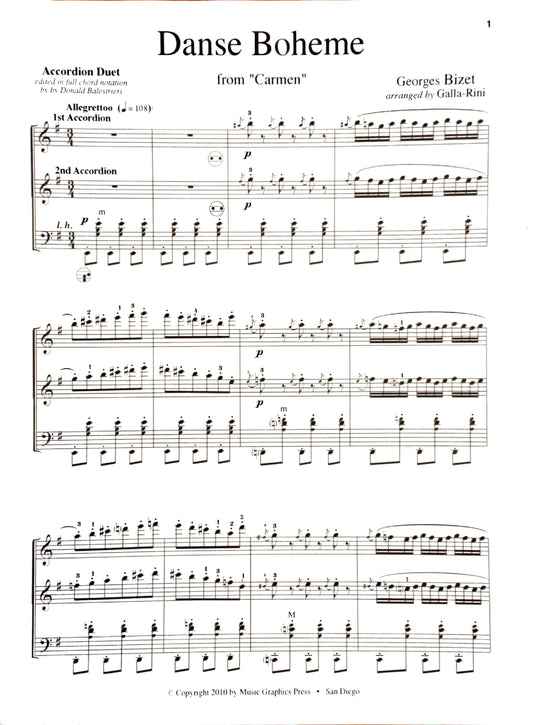 Danse Boheme from "Carmen' (Duet)