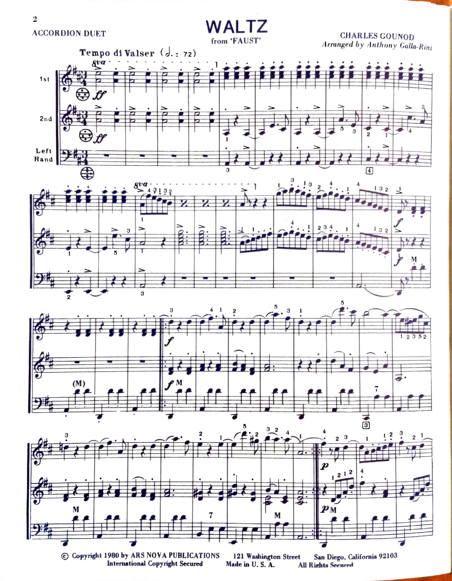 Waltz from 'Faust' (Duet)