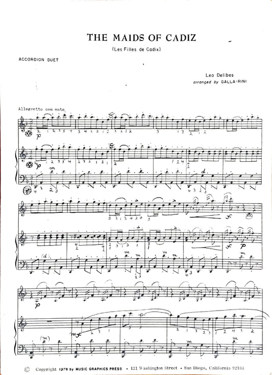 Maids of Cadiz (Les Filles de Cadix) (Duet)