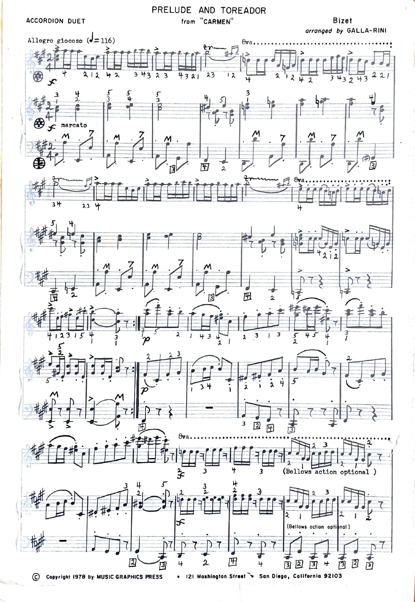 Prelude and Toreador from 'Carmen' (Solo)
