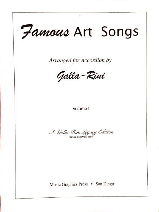 Famous Art Songs Vol. 1  eBook (Solo) Arrangements by Anthony Galla-Rini