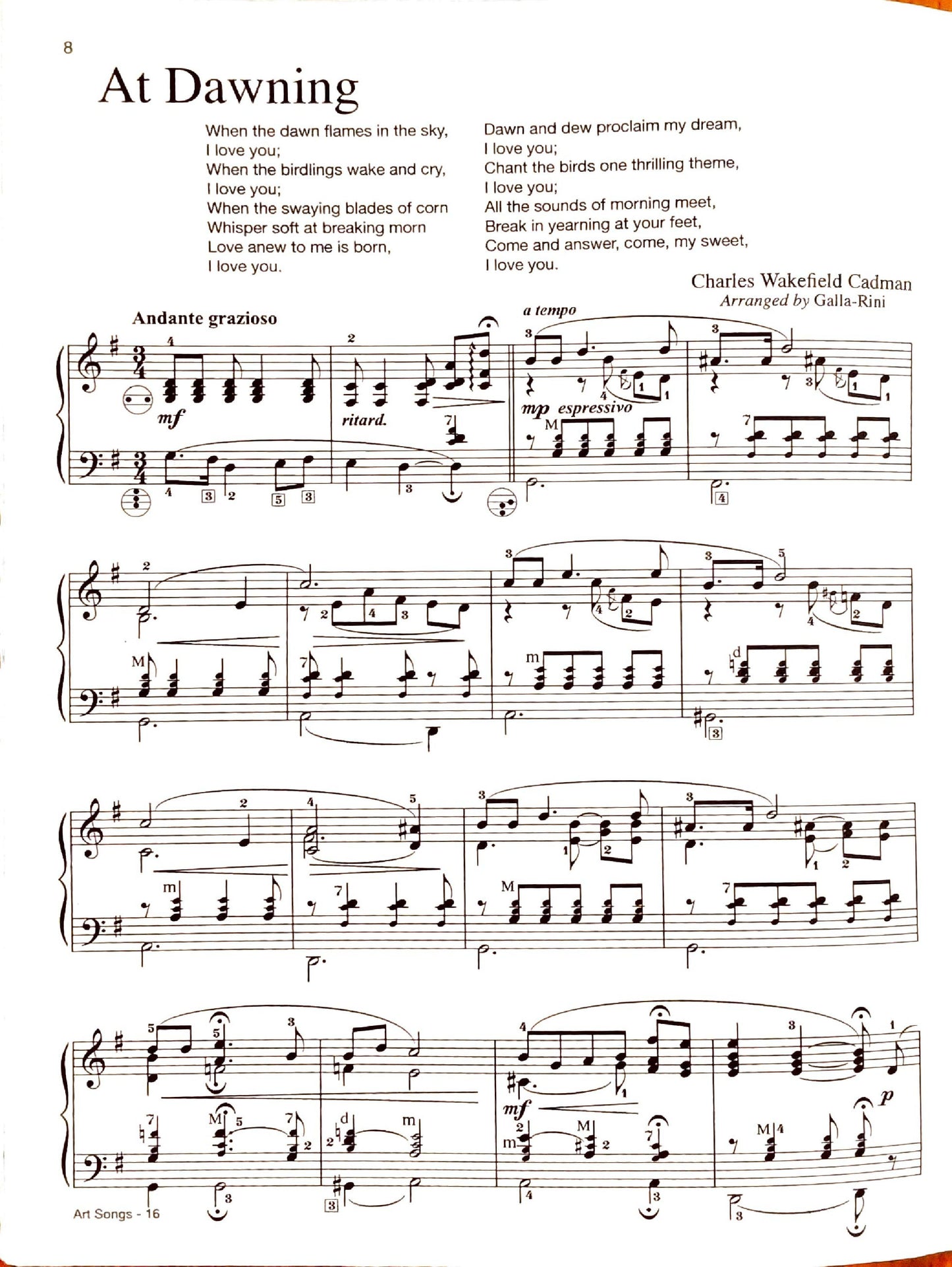Famous Art Songs Vol. 1  eBook (Solo) Arrangements by Anthony Galla-Rini