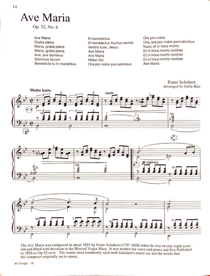 Famous Art Songs Vol. 1  eBook (Solo) Arrangements by Anthony Galla-Rini