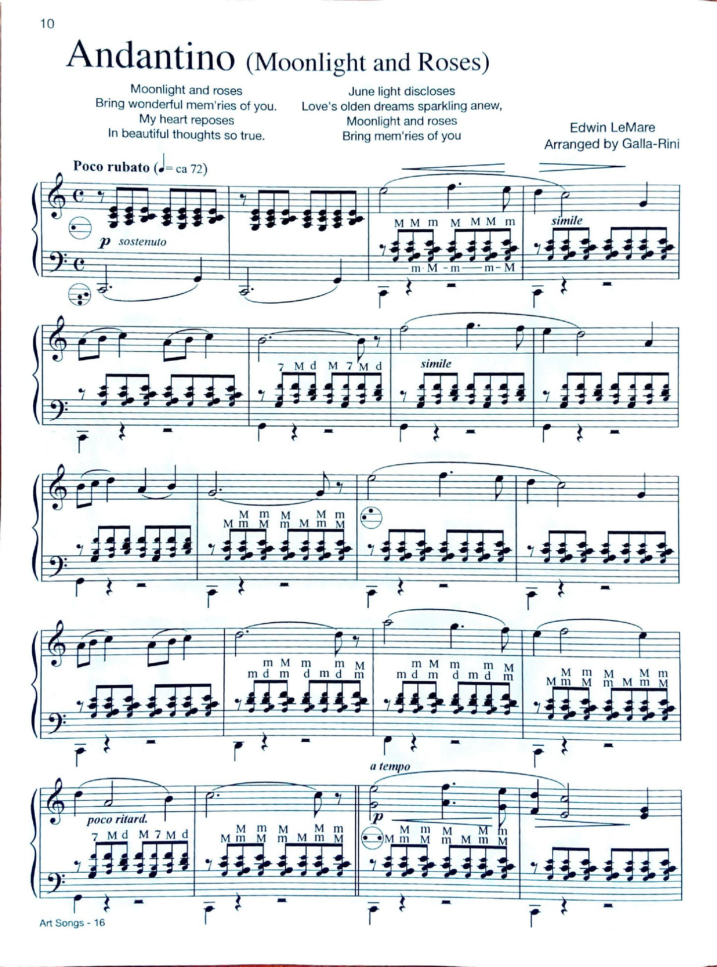 Famous Art Songs eBook Vol.2  accordion arrangements by Anthony Galla-Rini