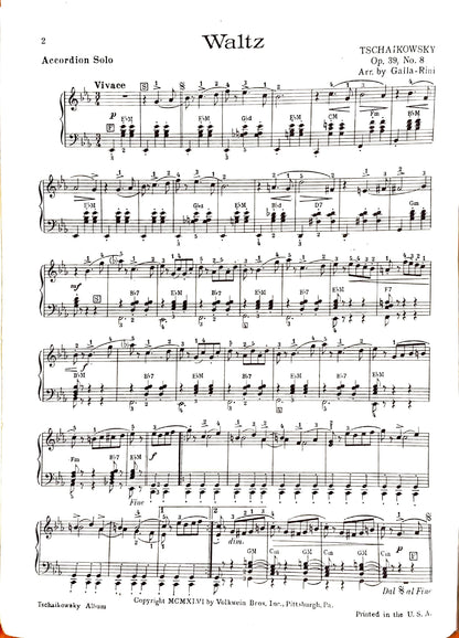 Tchaikovsky eBook Album for Piano Accordion (Solo), arranged by Anthony Galla-Rini