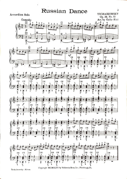 Tchaikovsky eBook Album for Piano Accordion (Solo), arranged by Anthony Galla-Rini