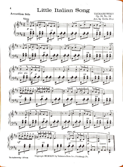 Tchaikovsky eBook Album for Piano Accordion (Solo), arranged by Anthony Galla-Rini
