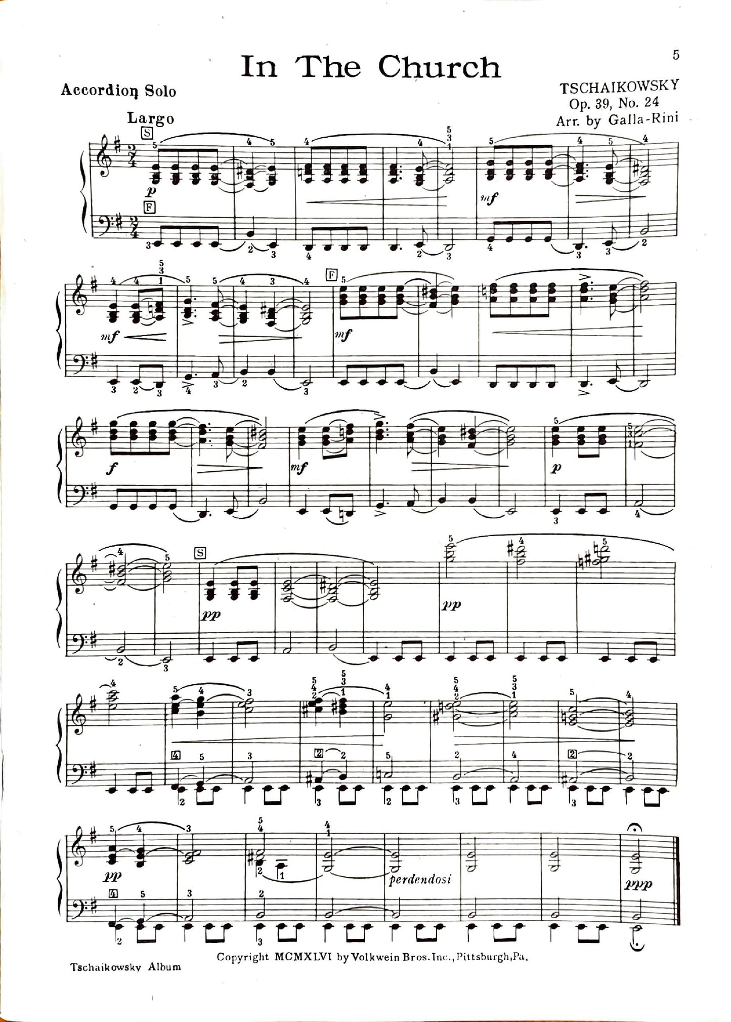 Tchaikovsky eBook Album for Piano Accordion (Solo), arranged by Anthony Galla-Rini