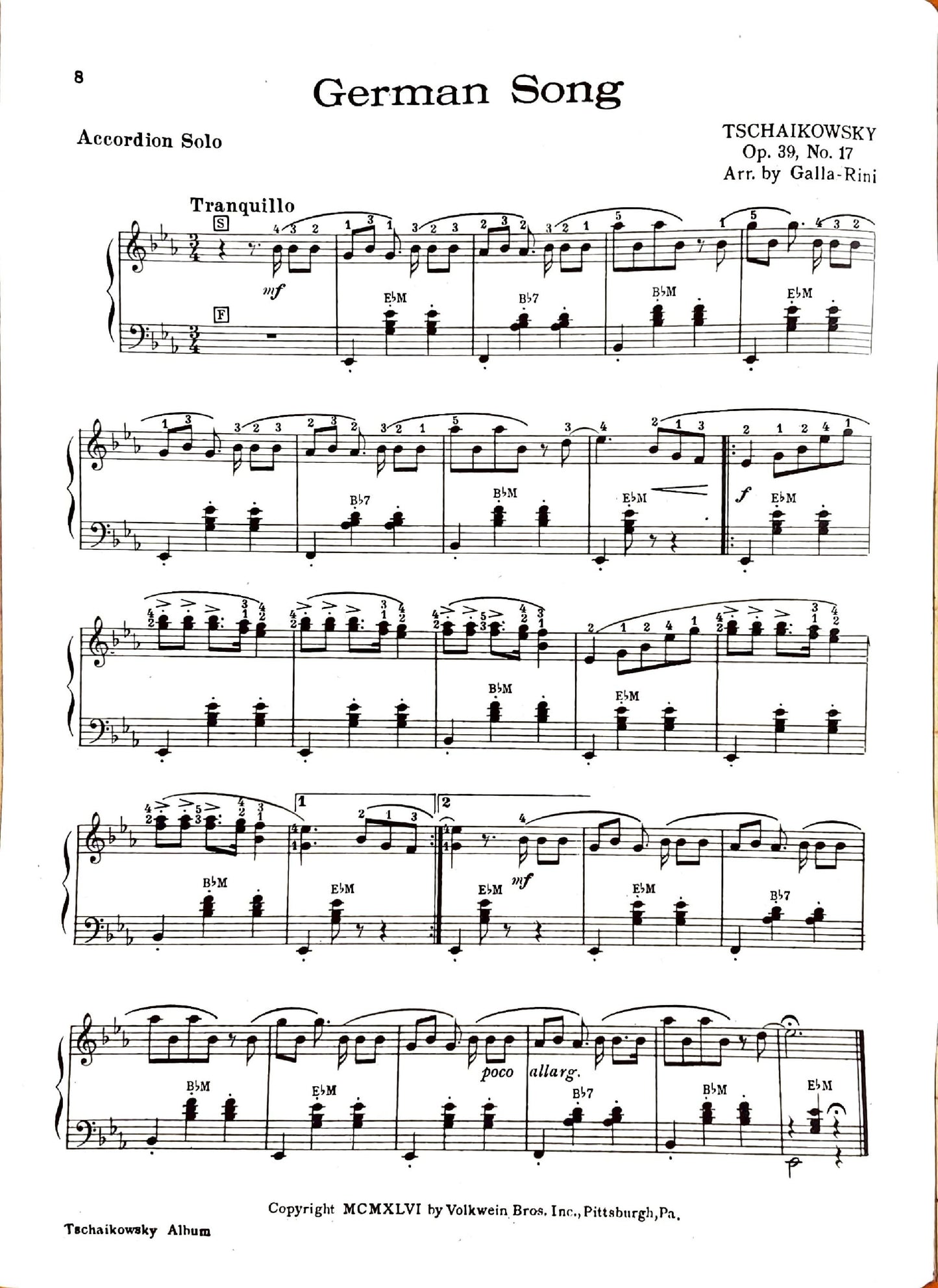Tchaikovsky eBook Album for Piano Accordion (Solo), arranged by Anthony Galla-Rini