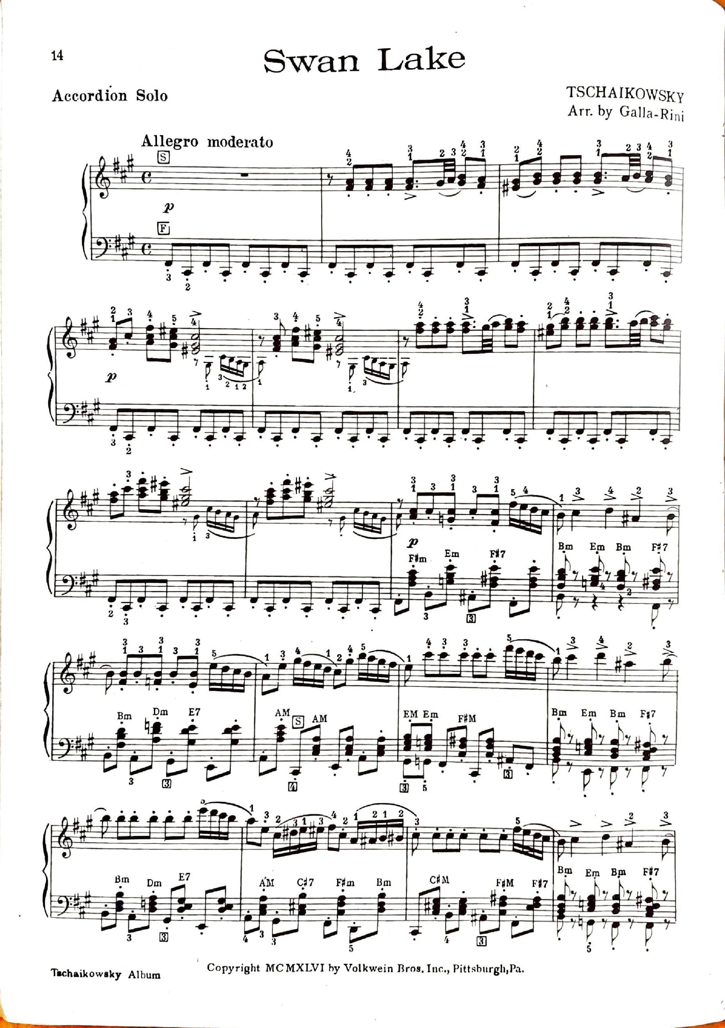 Tchaikovsky eBook Album for Piano Accordion (Solo), arranged by Anthony Galla-Rini