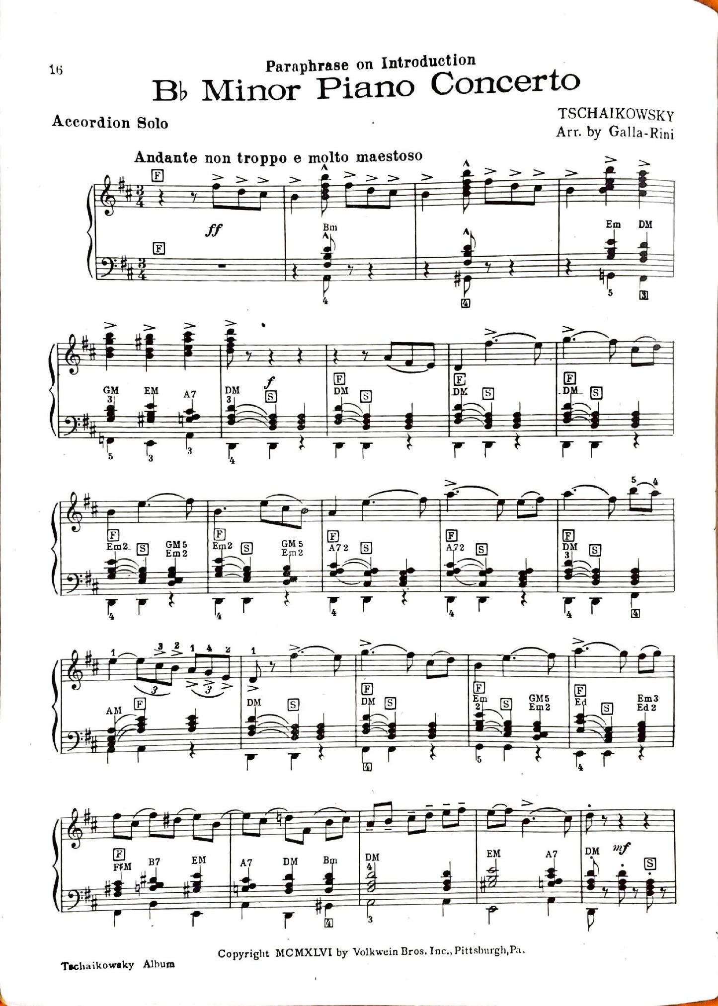 Tchaikovsky eBook Album for Piano Accordion (Solo), arranged by Anthony Galla-Rini