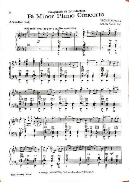 Tchaikovsky eBook Album for Piano Accordion (Solo), arranged by Anthony Galla-Rini