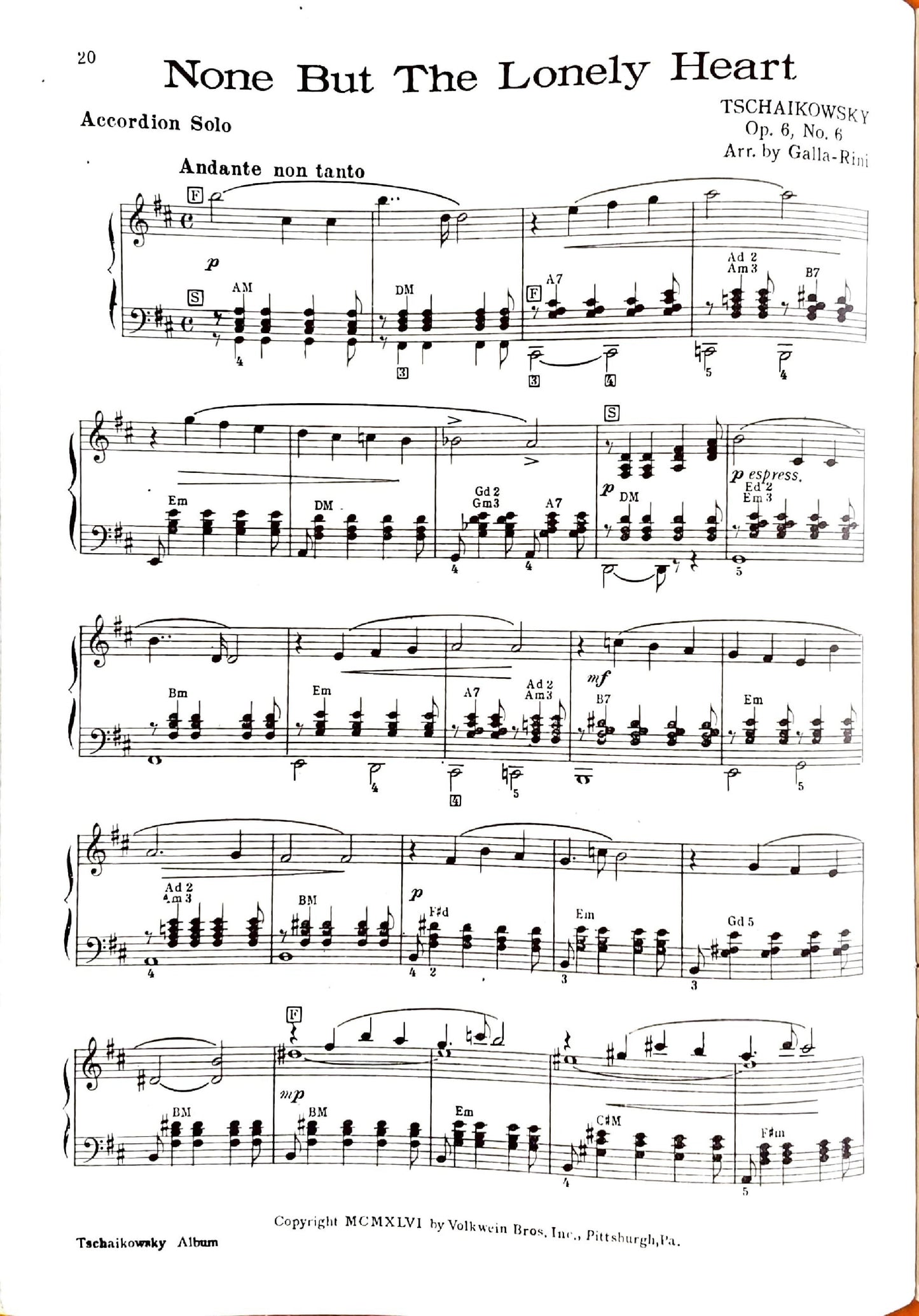 Tchaikovsky eBook Album for Piano Accordion (Solo), arranged by Anthony Galla-Rini