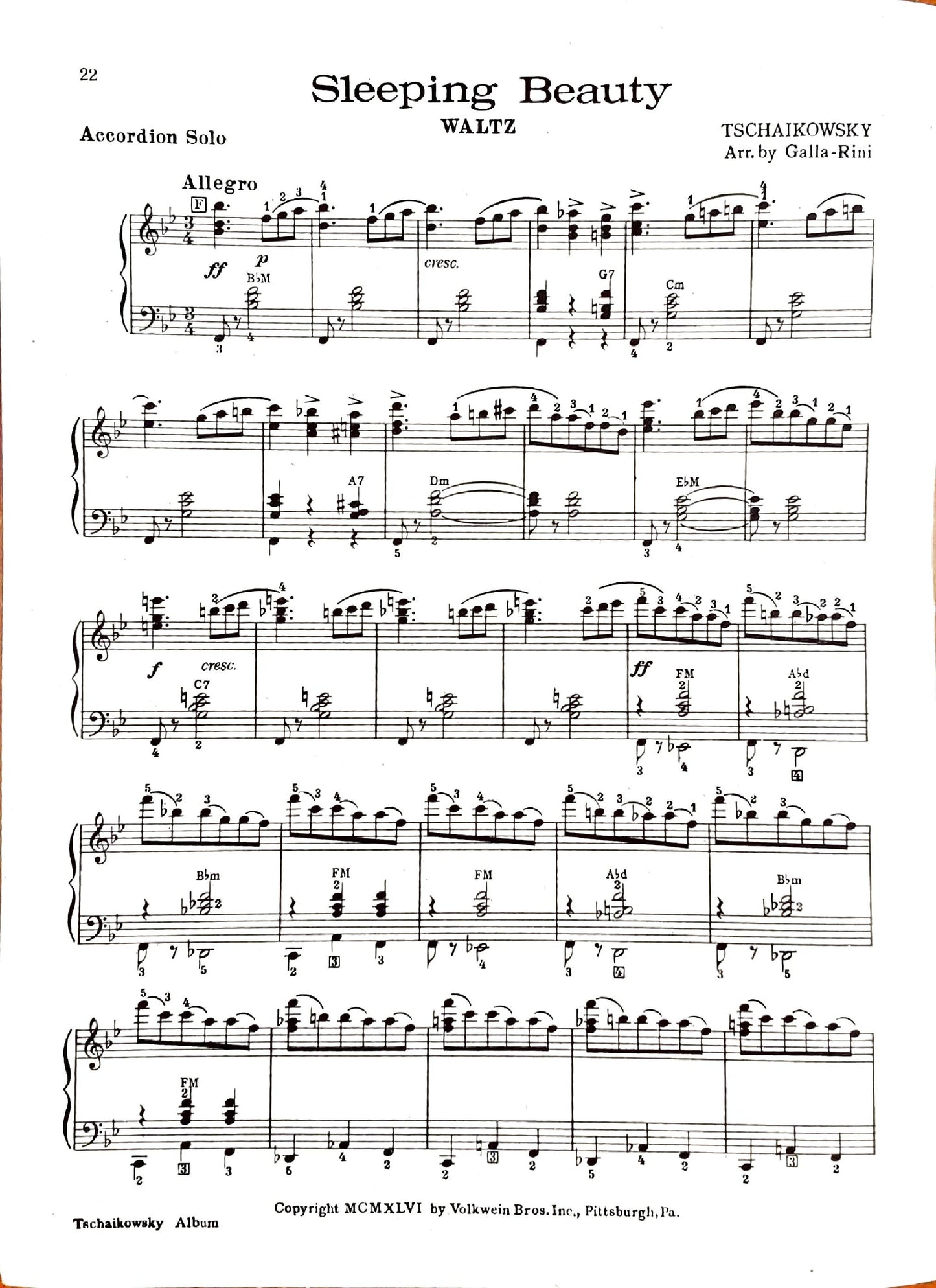 Tchaikovsky eBook Album for Piano Accordion (Solo), arranged by Anthony Galla-Rini