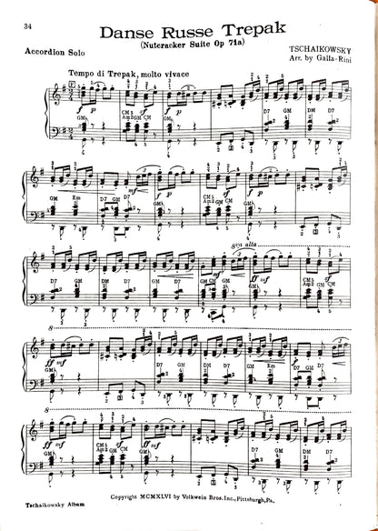Tchaikovsky eBook Album for Piano Accordion (Solo), arranged by Anthony Galla-Rini