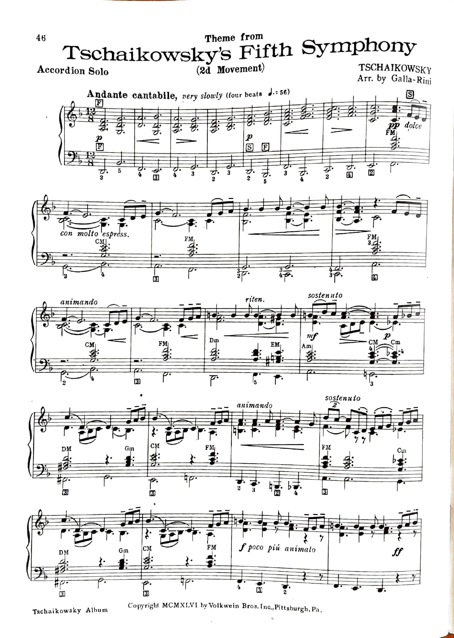 Tchaikovsky eBook Album for Piano Accordion (Solo), arranged by Anthony Galla-Rini
