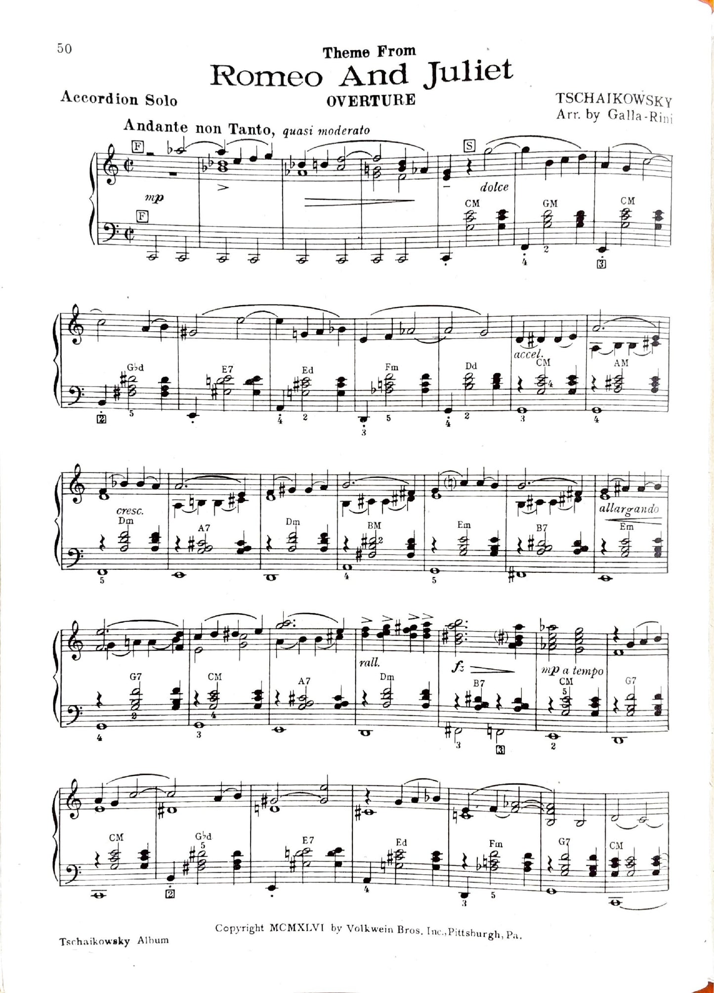 Tchaikovsky eBook Album for Piano Accordion (Solo), arranged by Anthony Galla-Rini