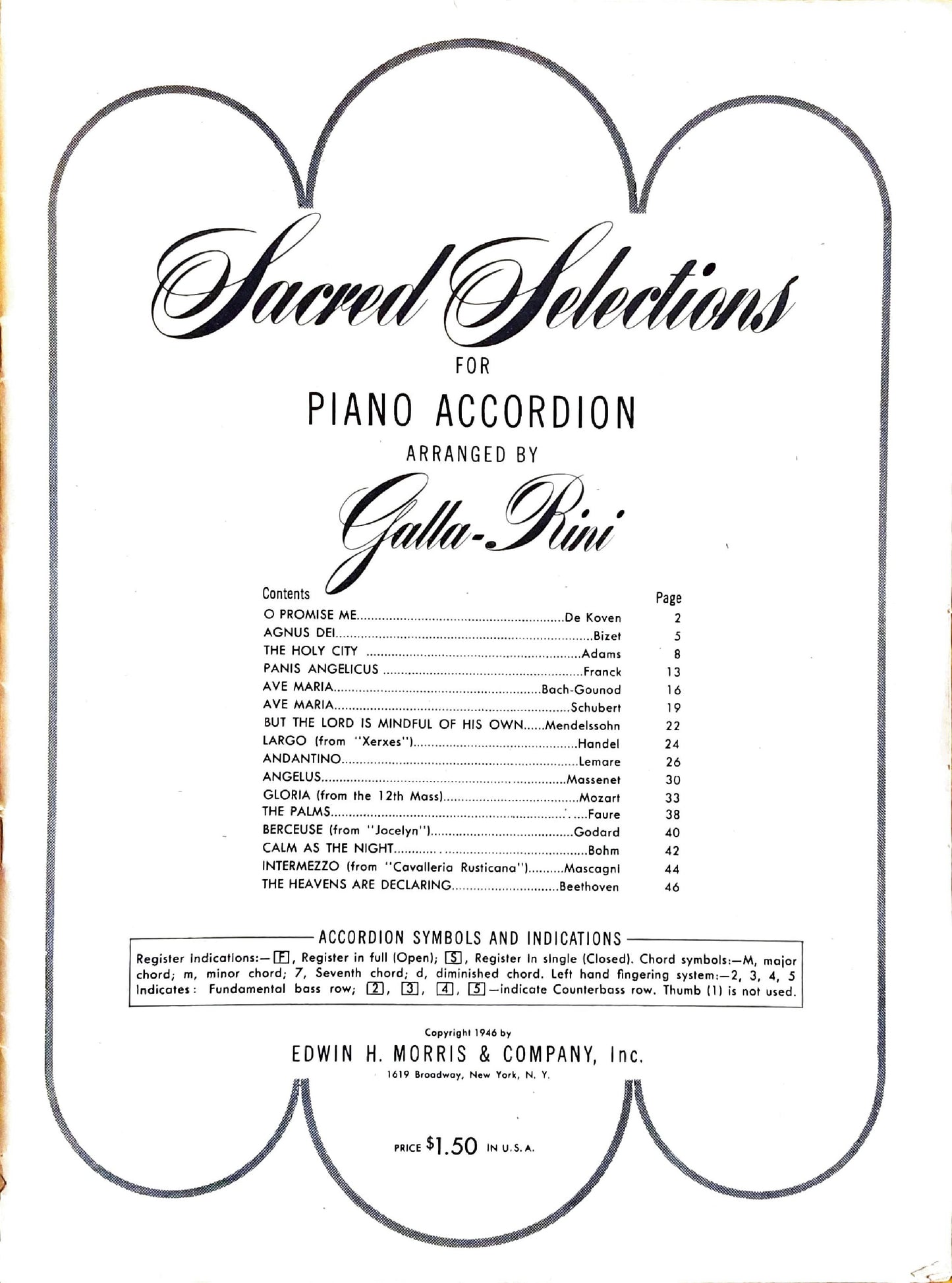 Sacred Selections  accordion eBook, arranged by Anthony Galla-Rini