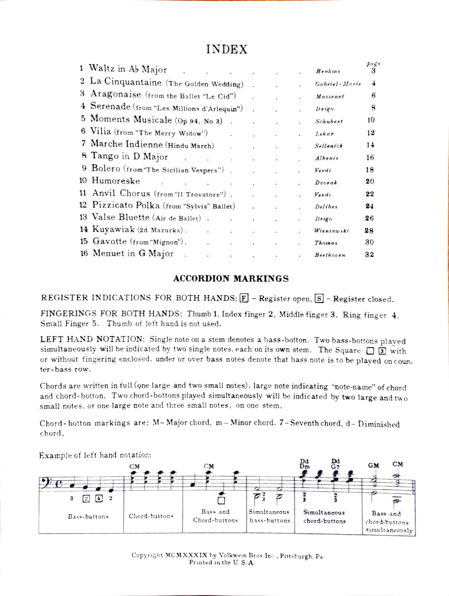 Volkwein's Accordion Recital Album eBook, arranged by Anthony Galla-Rini