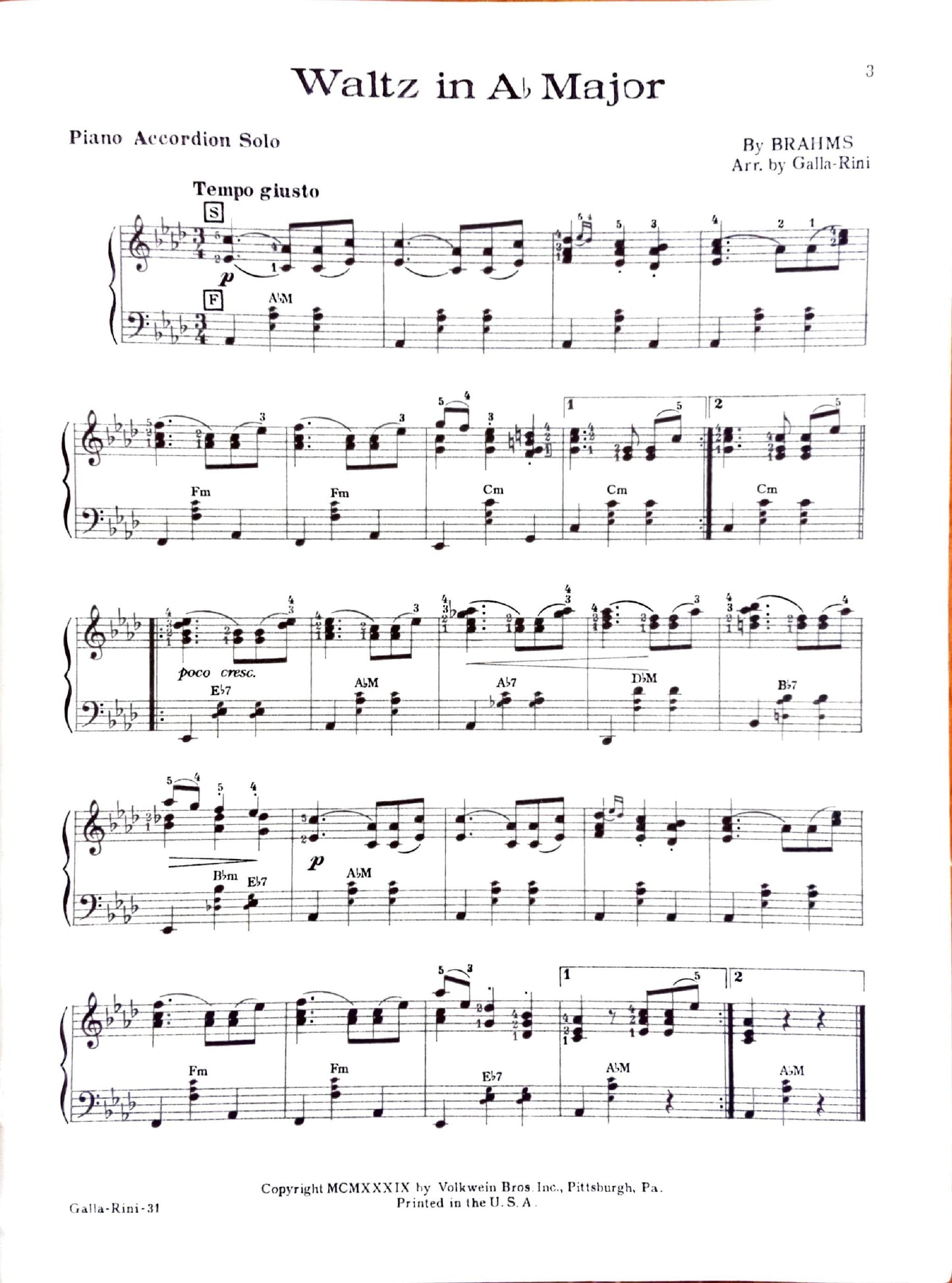 Volkwein's Accordion Recital Album eBook, arranged by Anthony Galla-Rini