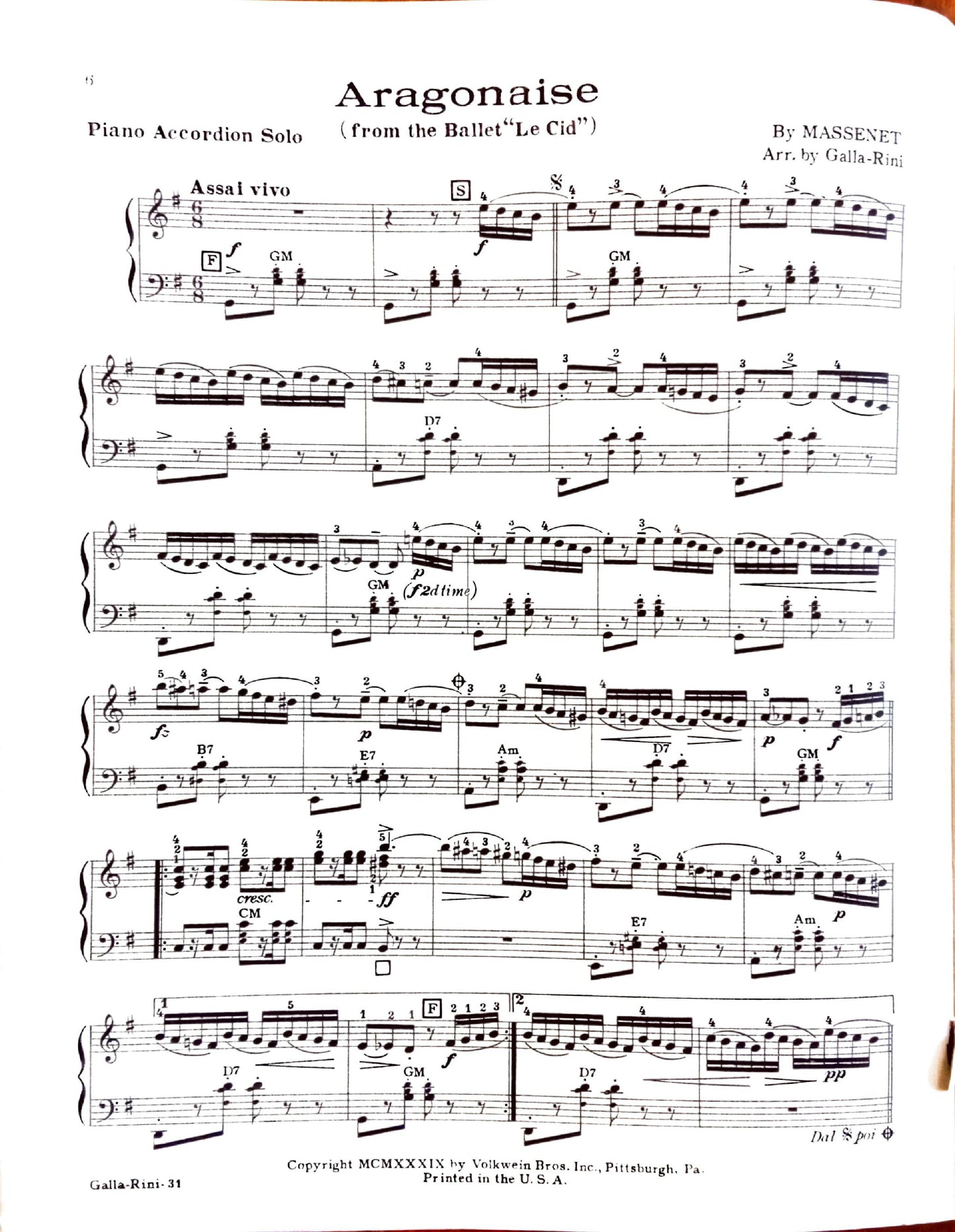 Volkwein's Accordion Recital Album eBook, arranged by Anthony Galla-Rini