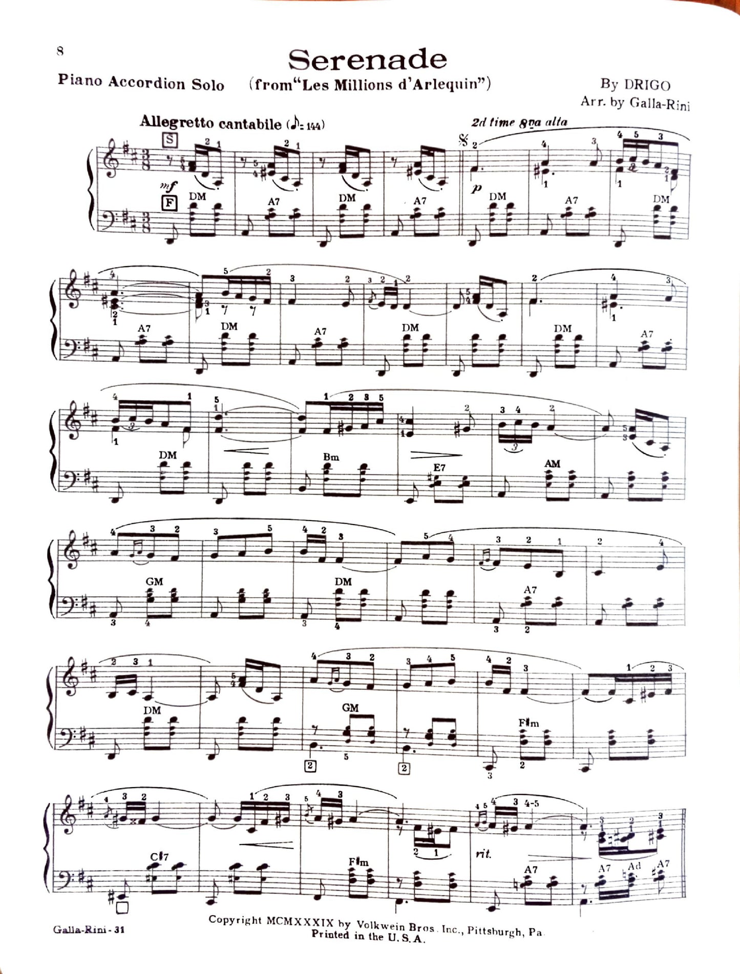 Volkwein's Accordion Recital Album eBook, arranged by Anthony Galla-Rini