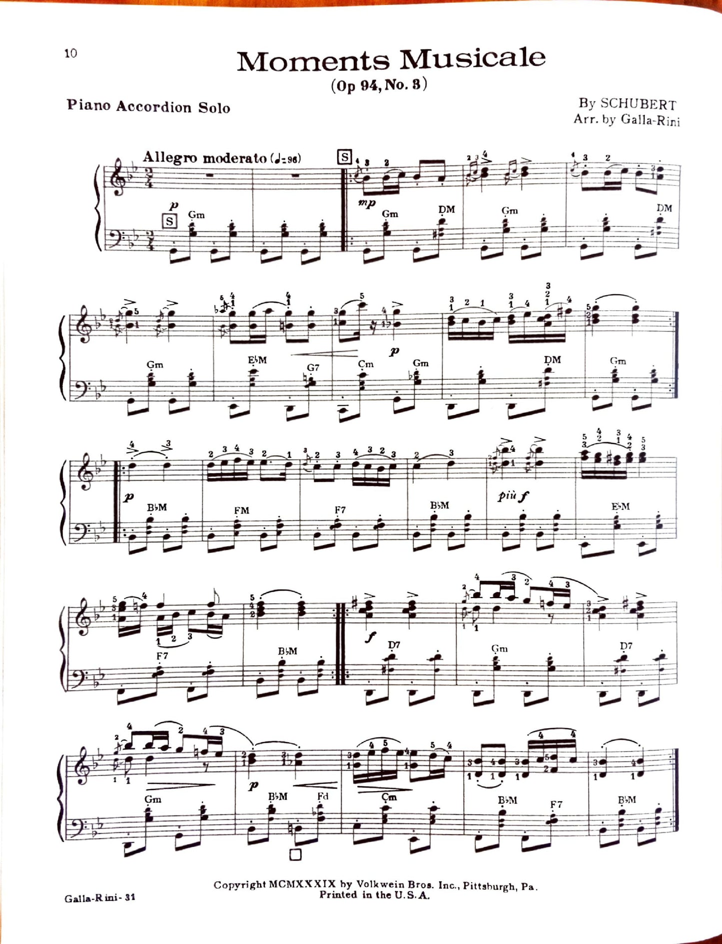 Volkwein's Accordion Recital Album eBook, arranged by Anthony Galla-Rini