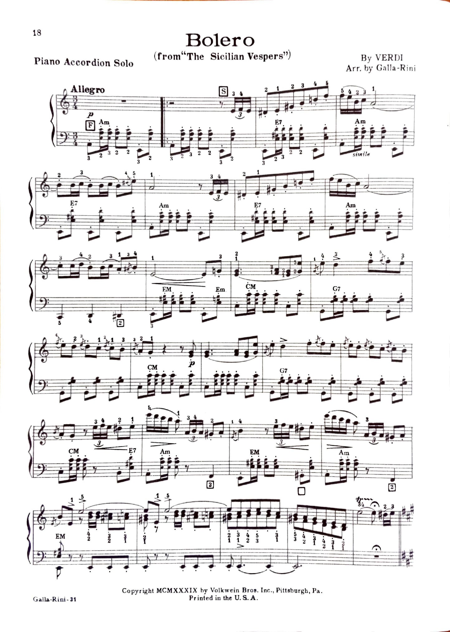 Volkwein's Accordion Recital Album eBook, arranged by Anthony Galla-Rini